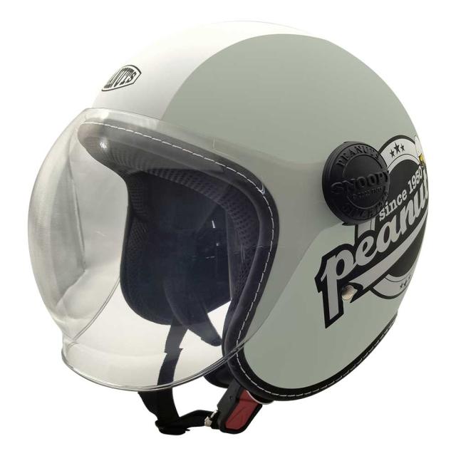 AXS SNOOPY SNJ-109 ハイウェイライダー マットグリーン シールド付きジェットヘルメット_1