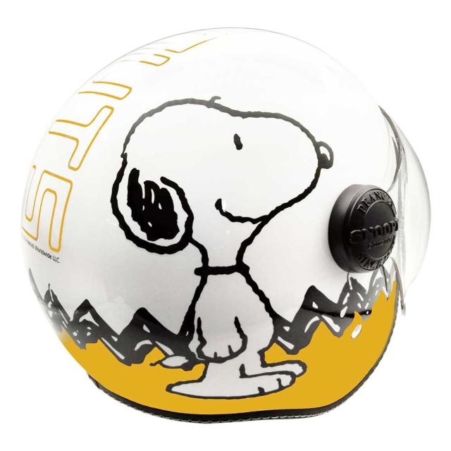 AXS SNOOPY SNJ-110 スヌーピー＆チャーリーブラウン イエロー シールド付きジェットヘルメット_4