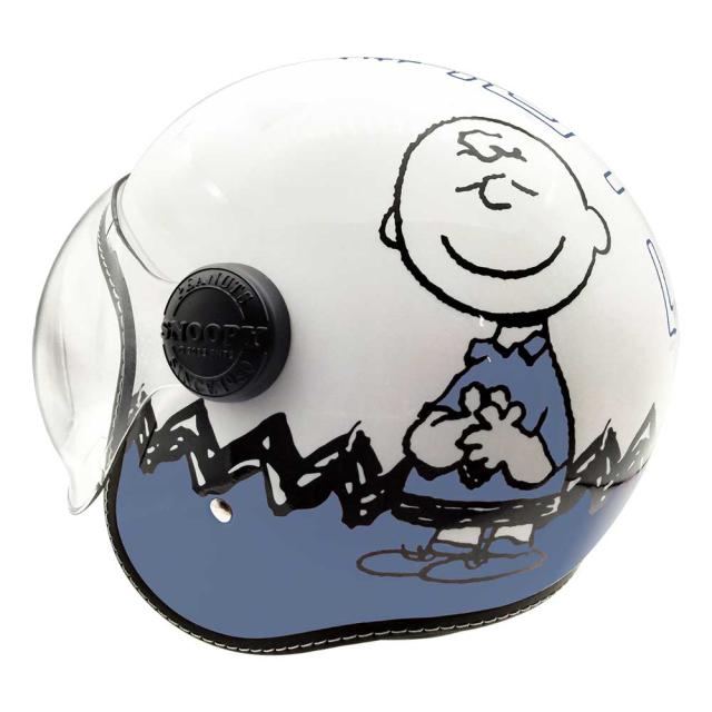 AXS SNOOPY SNJ-111 スヌーピー＆チャーリーブラウン ブルー シールド付きジェットヘルメット_3