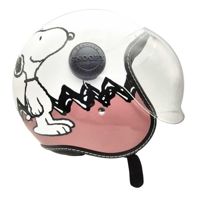 AXS SNOOPY SNJ-112 スヌーピー＆チャーリーブラウン ピンク シールド付きジェットヘルメット_1