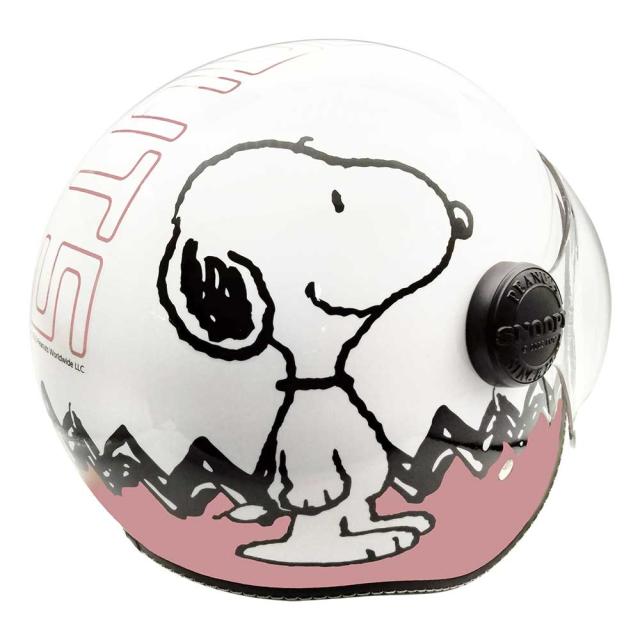 AXS SNOOPY SNJ-112 スヌーピー＆チャーリーブラウン ピンク シールド付きジェットヘルメット_5