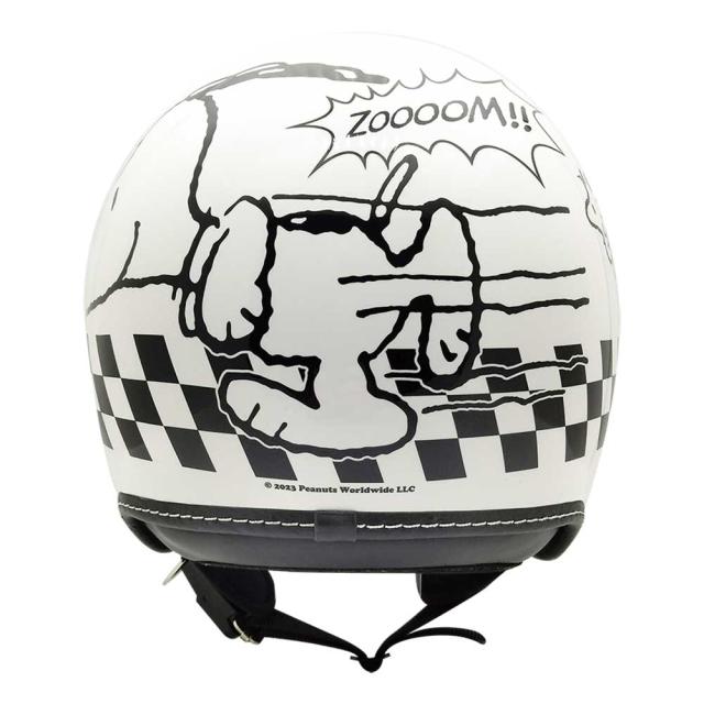 AXS SNOOPY SNJ-114 チェッカーフラッグ ホワイト シールド付きジェットヘルメット_3