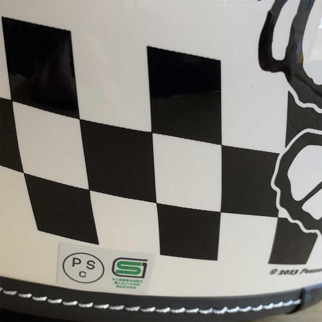 AXS SNOOPY SNJ-114 チェッカーフラッグ ホワイト シールド付きジェットヘルメット_4