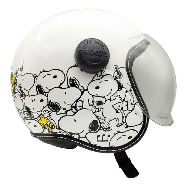 AXS SNOOPY SNJ-117 スヌーピーカーニバル ホワイト シールド付きジェットヘルメット_2
