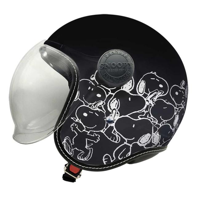 AXS SNOOPY SNJ-118 スヌーピーカーニバル ブラック シールド付きジェットヘルメット_1