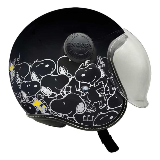 AXS SNOOPY SNJ-118 スヌーピーカーニバル ブラック シールド付きジェットヘルメット_2