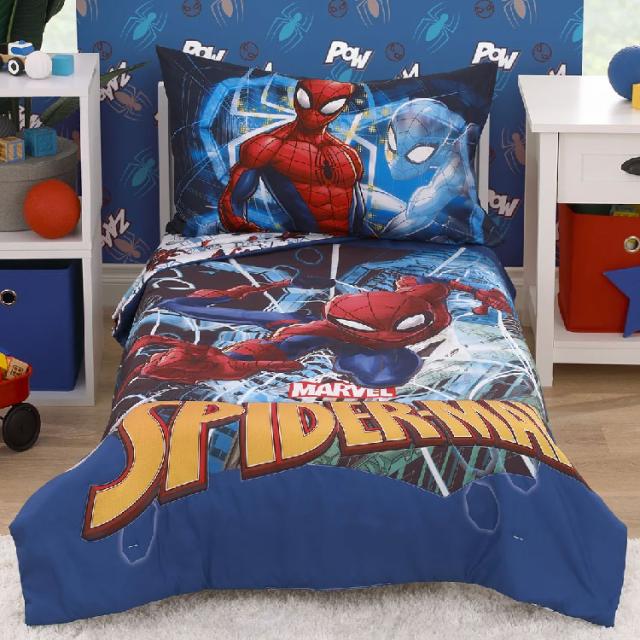 ディズニー マーベル スパイダーマン 子供 寝具 4点 セット 子供用布団 子供用寝具 トドラーベッディング CrownCrafts