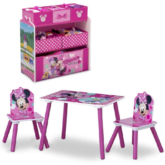 デルタ ディズニー ミニーマウス マルチ おもちゃ箱 テーブルセット 収納ボックス オーガナイザー 学習机 子供 99579MN Delta