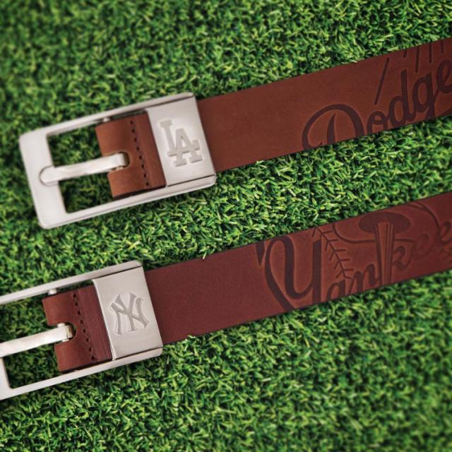 MLB公式商品 ロサンゼルス・ドジャース レザーベルト 35mm 本革 ベルト 学生 メンズ LA メジャーリーグ Los Angeles Dodgers ファッション小物 アクセサリー MLB_2