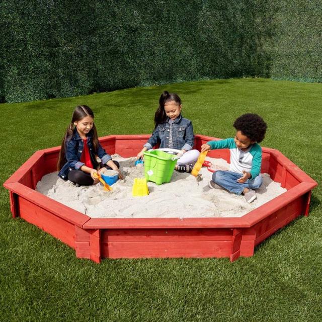 オクタゴン サンドボックス 砂場 蓋付き カバー シート 八角形 木製 199x199x22cm 家庭用 大型遊具 すなば 杉の通販は