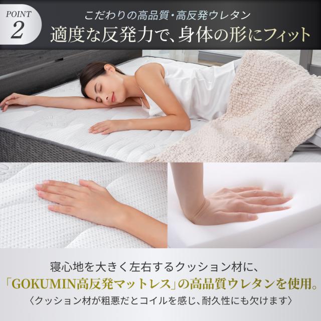 マットレス セミダブル 極厚20cm 硬め ポケットコイル 硬さ180N