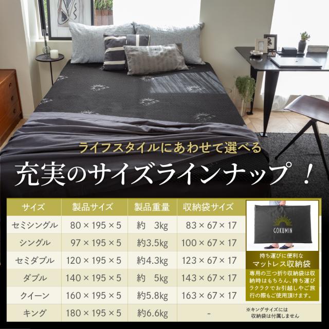 重ねるだけ睡眠改革】高反発マットレス ダブル(幅140×縦195×厚さ5cm