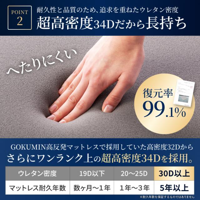 マットレス ダブル(幅140×縦195×厚さ5cm) 高反発 ノンスプリング