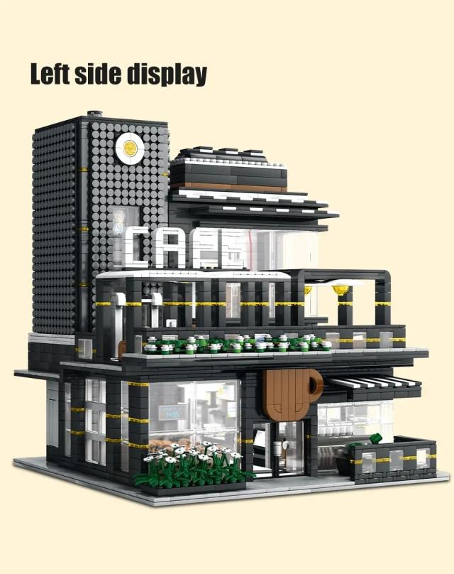 MOC LEGO レゴ ブロック 互換 コーナーカフェショップ ライト付き_3