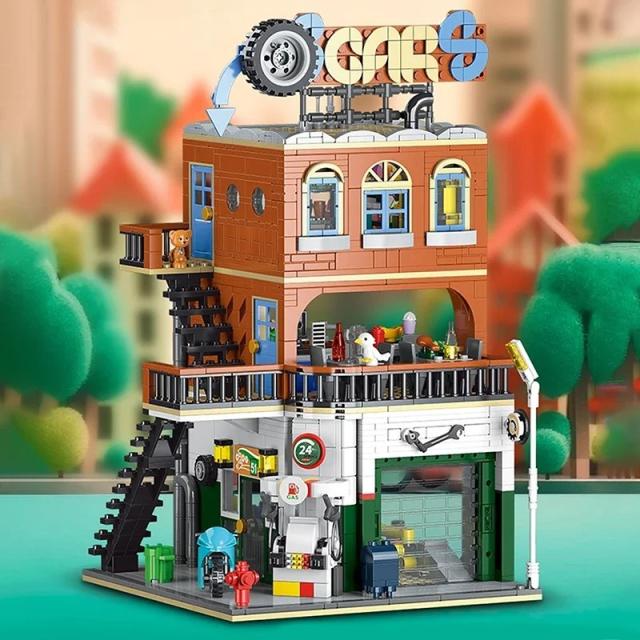 MOC LEGO レゴ ブロック 互換 車の修理工場 1637個の通販はau PAY