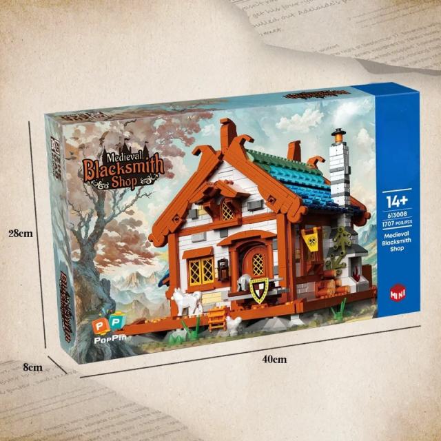 MOC LEGO レゴ ブロック 互換 中世の鍛冶屋風の建物 1707個_4
