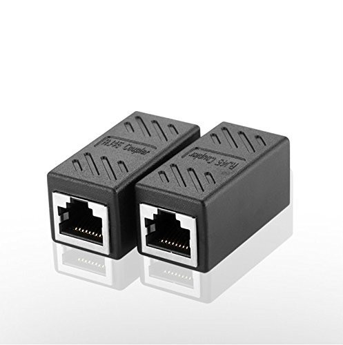 2個セット RJ45 LANケーブル用中継コネクタ コンパクト