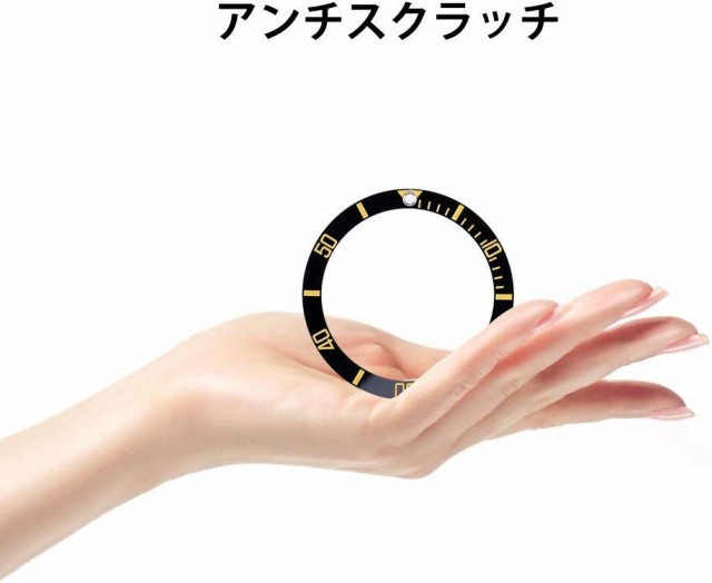 ROLEX ロレックス セラミック ベゼル 腕時計 ダイバーウォッチベゼル インサート （ブラック/ゴールド） 部品 軽量 社外品