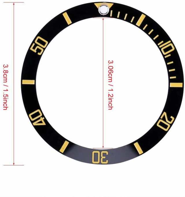 ROLEX ロレックス サブマリーナ セラミック ベゼル 腕時計 ダイバーウォッチベゼル インサート （グリーン/ホワイト） 部品 軽量 社外品