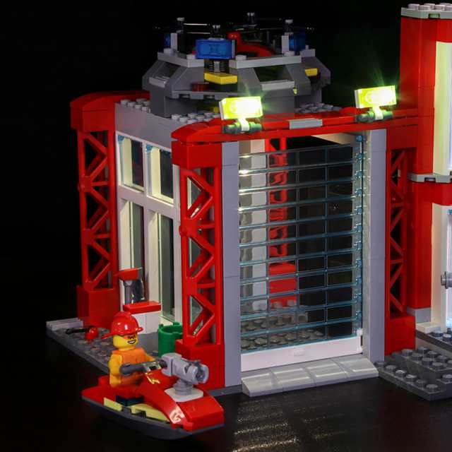 MOC LEGO レゴ ブロック シティ 60216 互換 レゴシティの消防隊 LED ...