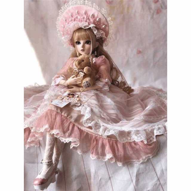 球体関節人形 フルセット 美しい お嬢様 お姫様 ピンク お花畑 BJD人形