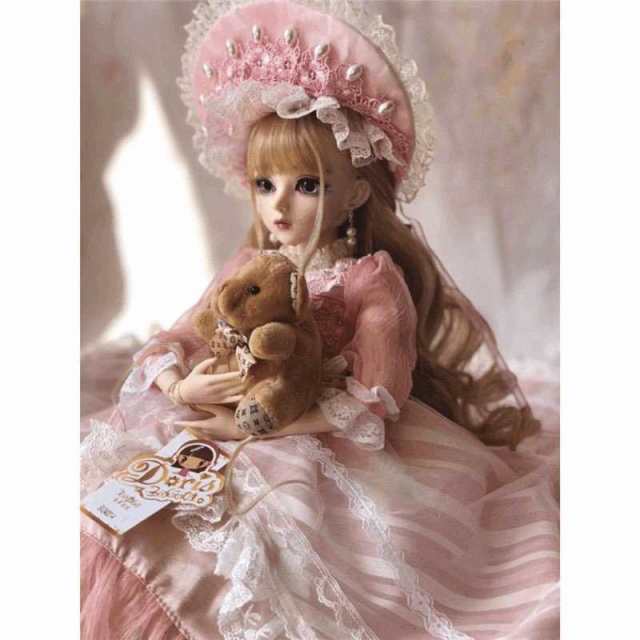 球体関節人形 フルセット 美しい お嬢様 お姫様 ピンク お花畑 BJD人形 