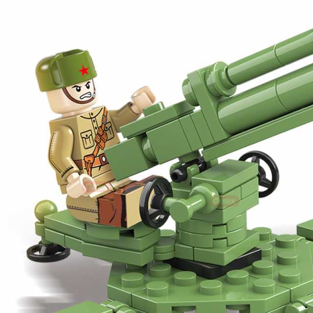 MOC LEGO レゴ ブロック 互換 WW2 第二次世界大戦 ソビエト連邦軍 後方部隊 指揮官 兵士 ミニフィグ 6体セット  大量武器・装備・兵器付き D228