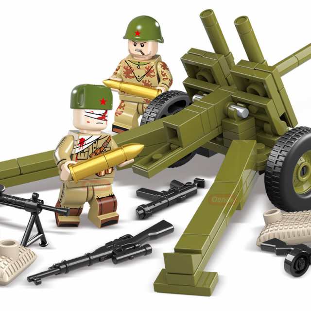 MOC LEGO レゴ ブロック 互換 WW2 第二次世界大戦 ソビエト連邦軍 後方部隊 指揮官 兵士 ミニフィグ 6体セット  大量武器・装備・兵器付き D228