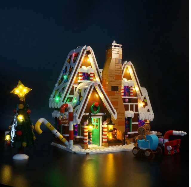 LEGO レゴ ブロック MOC クリエイター エキスパートモデル 10267 互換 ジンジャーブレッドハウス(お菓子の家) LEDライト 照明  キット カ