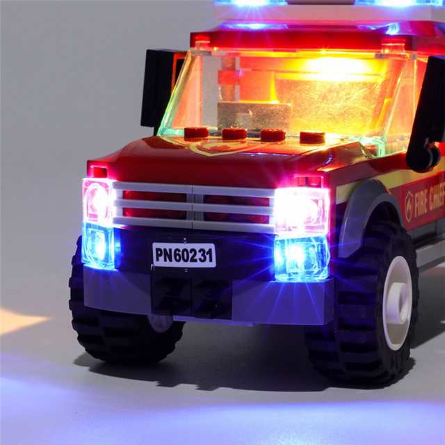 MOC ブロック シティ 60231 互換 特急消防車 LEDライト 照明 キット カスタム パーツ【海外から直送します】※レゴ本体は含まれていませ