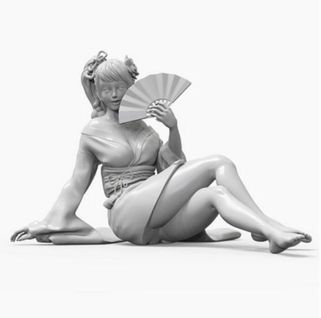 オリジナル品 開運 幸運 春画 裸婦 ガレージキット カスタム ハンドメイド？ 1/35 セクシー 芸者 舞妓 未塗装 レジン製 組み立て キット