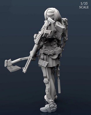 1/35 パワースーツを身に付けた盗賊団の美少女首領 未塗装