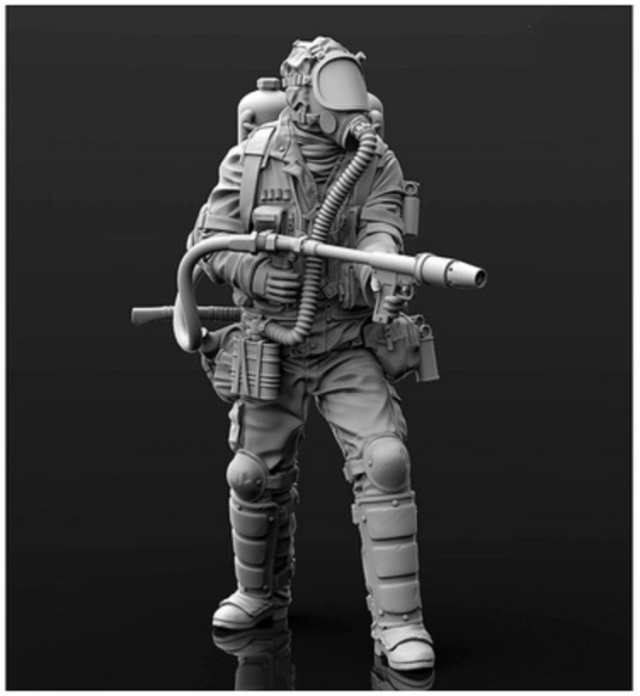 1/35 火炎放射器を持った兵士 ARMY 未塗装 レジン製 組み立て キット