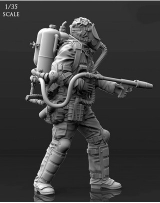 1/48 古代女性武者 くるっ レジン製兵士キット 未塗装・未組立