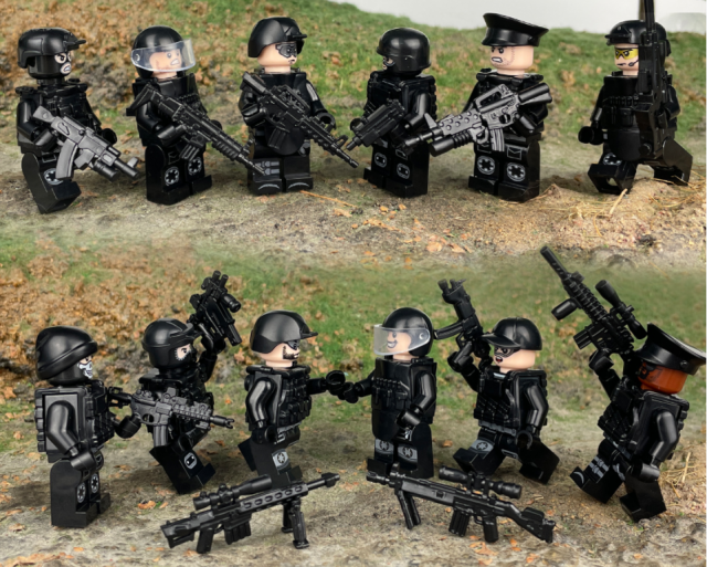 LEGO レゴ 互換 SWAT 特殊部隊 フル装備 大量武器パーツ ミニフィグ 12