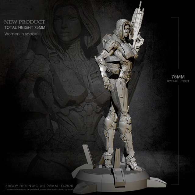 1/24 アーマーを装備した美人女性戦士 未塗装 レジン製 組み立て