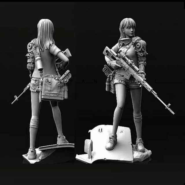 1/35 美少女スナイパー 狙撃兵 未塗装 レジン製 組み立て キット