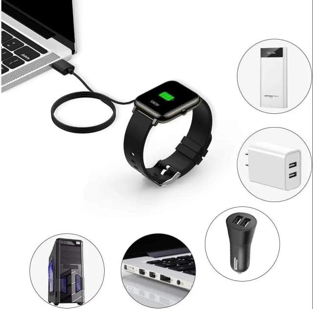 両極性2本セット】スマートウォッチ USB マグネット磁気 吸着 