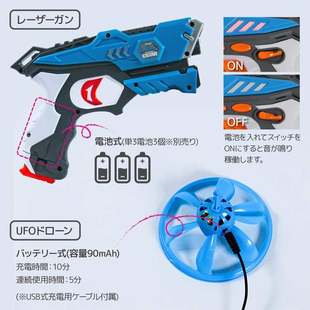 レーザーガン 対戦セット アクション トイ UFOドローン セット 赤外線