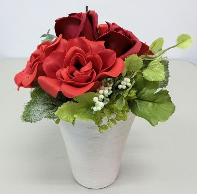 シャンボンドフルール 日本製レッドローズ 石鹸　お花 　ソープフラワー　プリザーブドフラワーの通販は