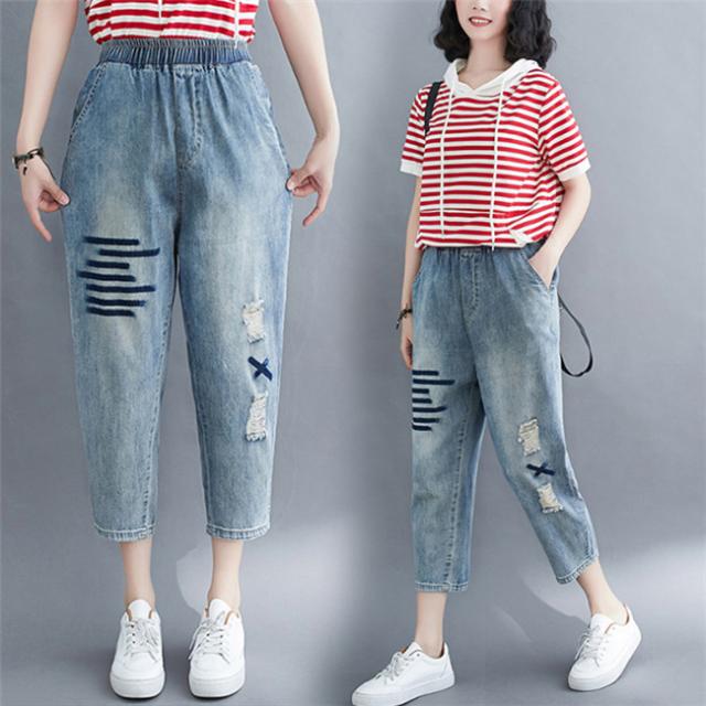 春新作 大きいサイズ デニムパンツ レディース ダメージスキニー ダメージジーンズ 新作 秋色 大きいサイズ 綺麗 9分丈 パンツ デニム ゆの通販はau Pay マーケット Ecec Shop