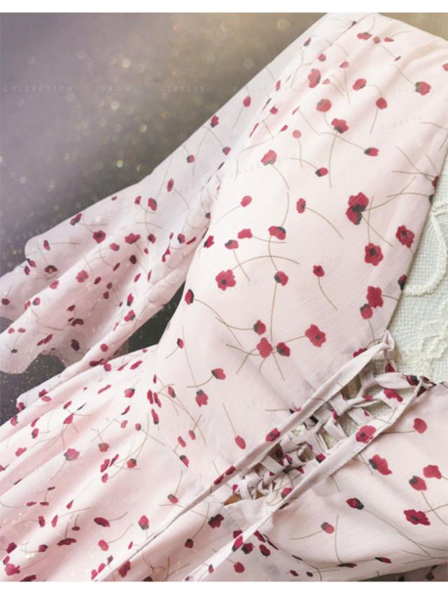 冬新作 シフォン ワンピース 韓国ファッション Aライン おしゃれ 可愛い 柔らか 花柄 体型カバー スカートの通販はau Pay マーケット Ecec Shop