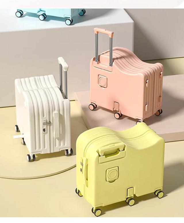 期間限定★10%OFFクーポン★新作 乗れるキャリーケース 子供が乗れるスーツケース 子供用キャリーケース 子供用スーツケース キッズキャリー 乗れるキャリー ステップ付き 六輪 多機能 カップホルダー 荷物掛け 静音仕様 安心素材 旅行 機内持ち込み可_11
