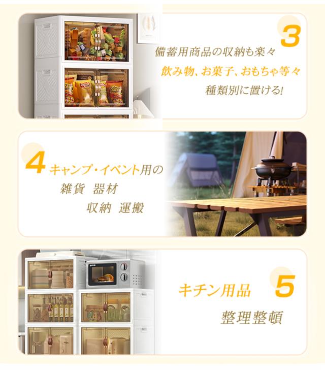期間限定★10%OFFクーポン★ 収納ボックス 折りたたみ キャスター付き 扉付き フタ付き 衣装布団 コンテナー たんす 収納ケース 組立簡単 クロゼット 積み重ね 100L〜125L 大容量 おしゃれ プラスチック 省スペース 折りたたみ衣装ケース_6