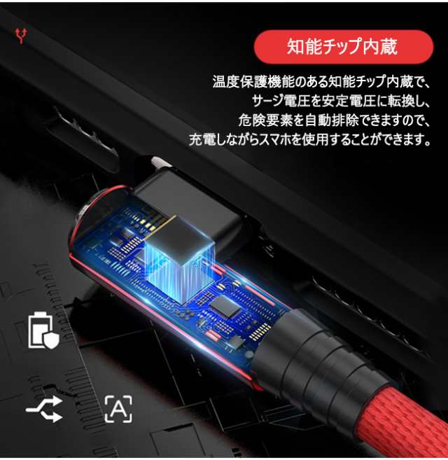 2本購入→100円値引き】充電ケーブル ライトニング L字型デザイン iPhone lightning Type-C 長さ2m 充電器 断線防止  急速充電 アイフォの通販はau PAY マーケット - ecec-shop