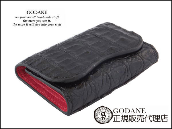 GODANE正規販売代理店 ゴダン  カイマン　クロコダイル　キーケース 札入付きspcw925801cp RDBK インサイドレッド