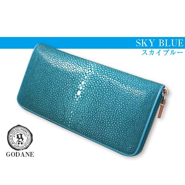 ゴダン 財布 GODANE ガルーシャ革 Galuchat ラウンドファスナー長財布 spgw8005osd 全8色 栃木レザー エイ革 スティングレー メンズ 誕生日_12