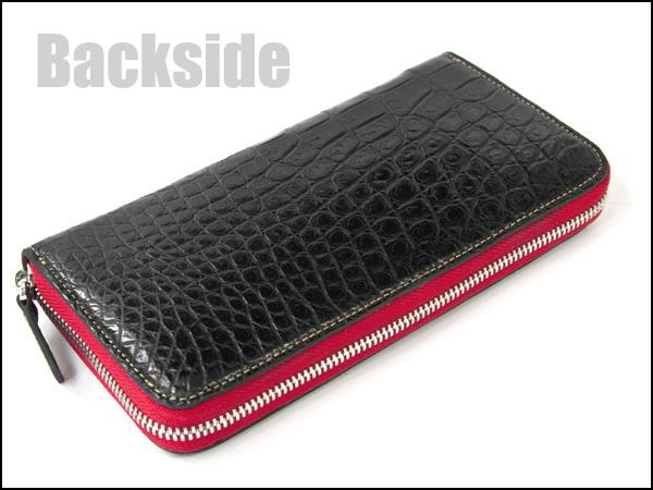 GODANE　ゴダン正規販売代理店　財布 シャムクロコダイル　ラウンドファスナー　spsw1201sd BlackRedインサイドレッド　内側　栃木レザー_3