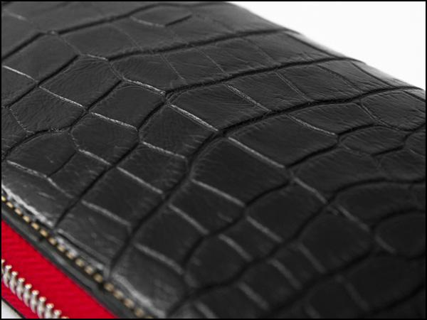 GODANE　ゴダン正規販売代理店　財布 シャムクロコダイル　ラウンドファスナー　spsw1201sd BlackRedインサイドレッド　内側　栃木レザー_5