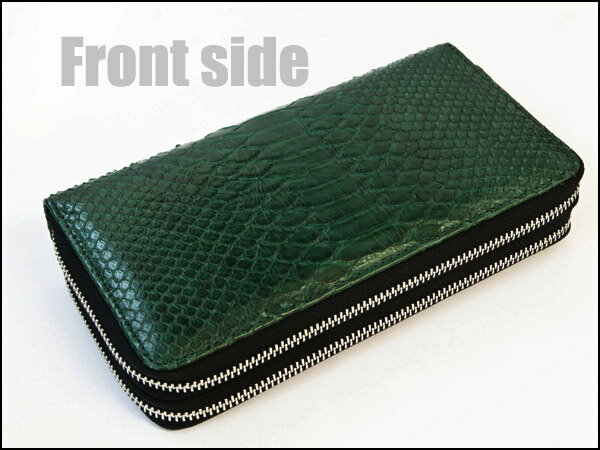 ゴダン 財布 長財布 GODANE ラウンドファスナー ダイヤモンドパイソン Wダブルファスナー長財布 sppw8055cp　MattDarkGreen マットダークグリーン 蛇革財布 春財布 メンズ 誕生日 プレゼント ギフト 天赦日 一粒万倍日_1